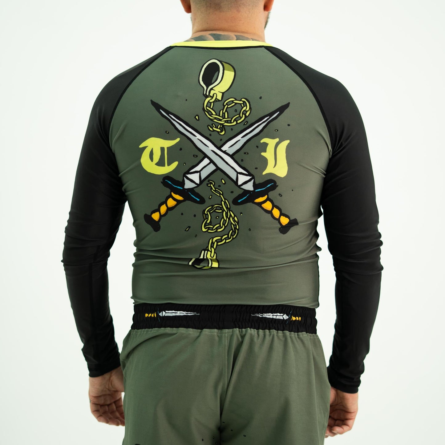 True Illusion Long Sleeve Rash Guard - Fire Skull