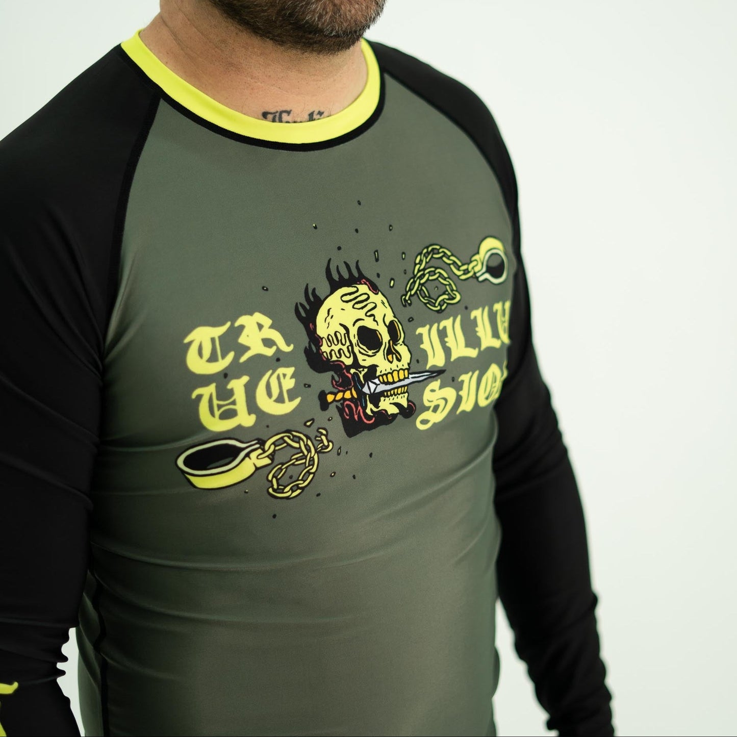 True Illusion Long Sleeve Rash Guard - Fire Skull