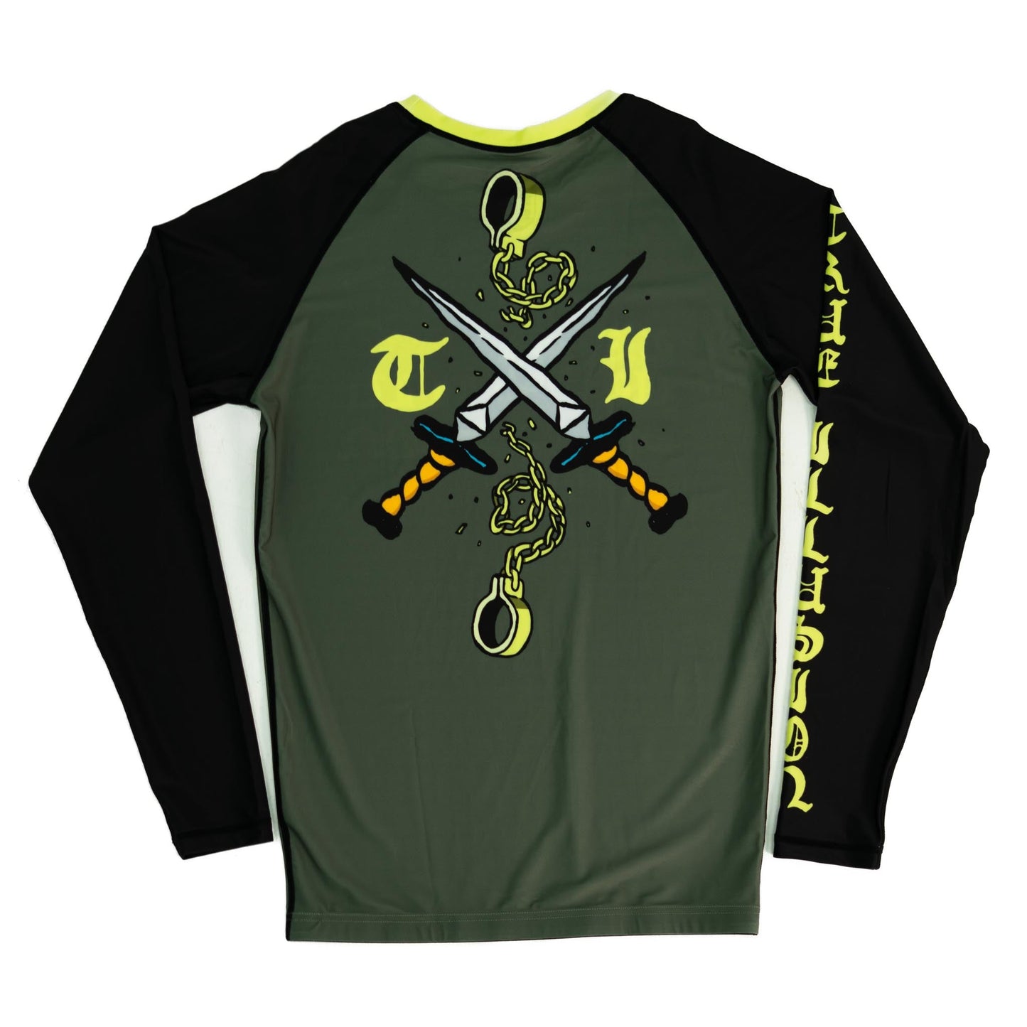 True Illusion Long Sleeve Rash Guard - Fire Skull