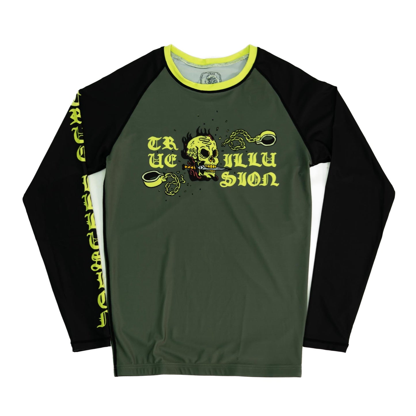 True Illusion Long Sleeve Rash Guard - Fire Skull