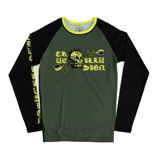 True Illusion Long Sleeve Rash Guard - Fire Skull
