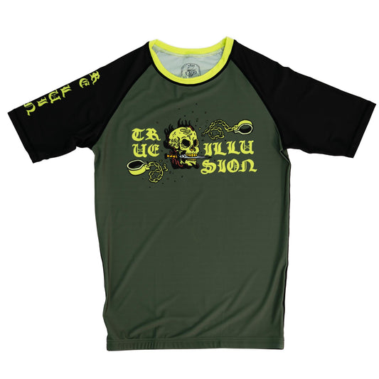 True Illusion Short Sleeve Rash Guard - Fire Skull